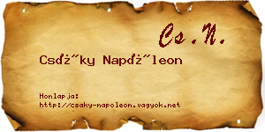 Csáky Napóleon névjegykártya